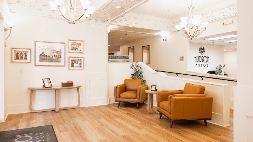 Warm resident common area lounge